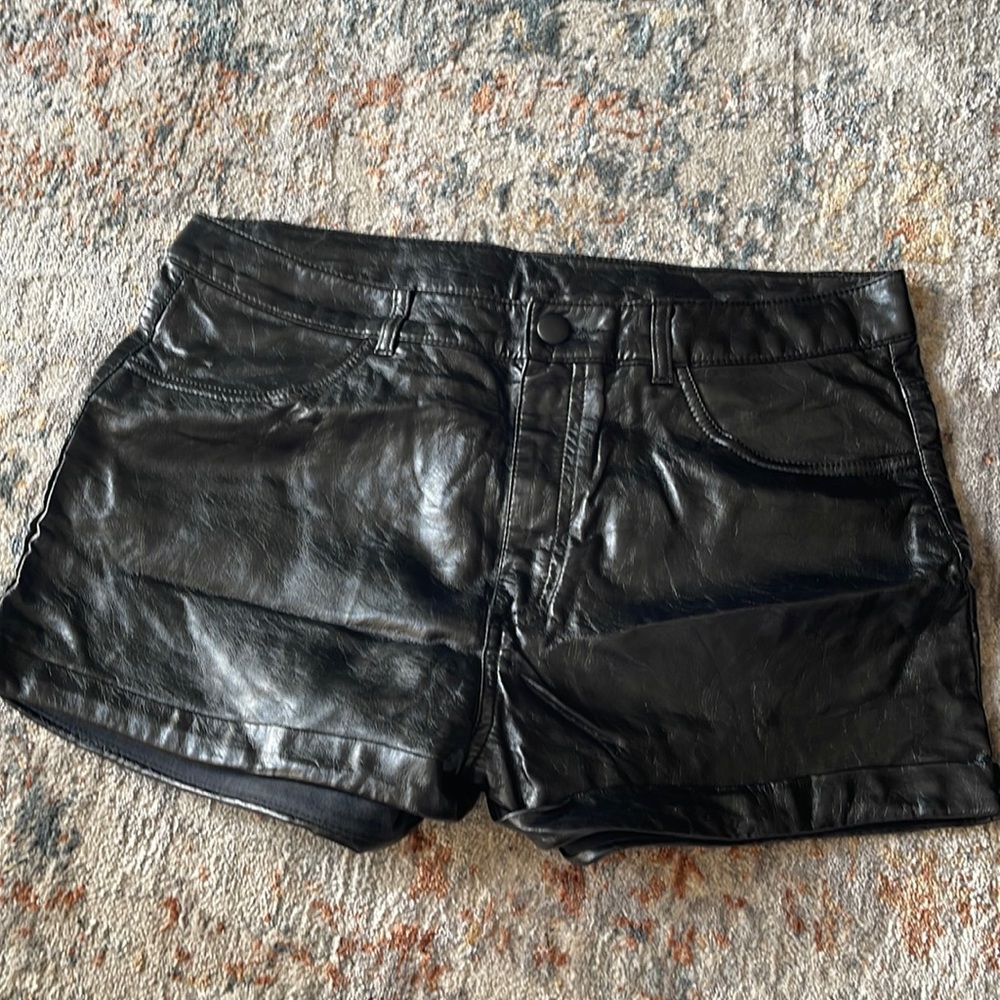 H&M faux leather short shorts